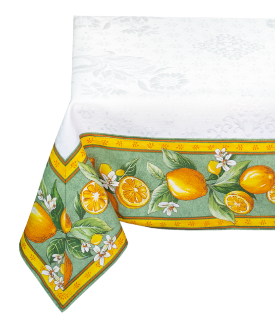 French Jacquard multi-cover (Lemon green - Delft white) - Click Image to Close